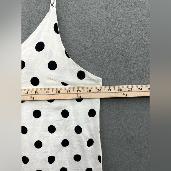 Kimi Kay Women’s Size Large Polka Dot Tank Top Cream And Black Scalloped Edge - Picture 4 of 7